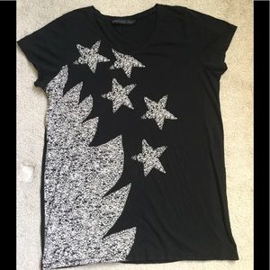 Marc by Marc Jacobs Blk/Wht/Tan Stars print shirt